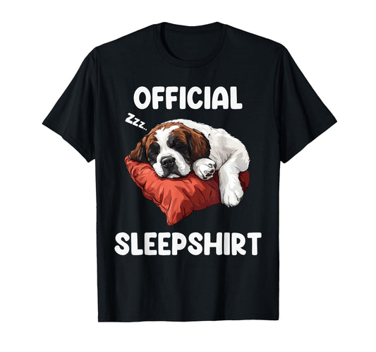 Official Saint Bernard Sleepshirt Cute Dog Lover Sleepwear T-Shirt