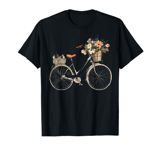 Vintage Floral Bicycle T-Shirt