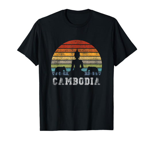 Cambodia Buddha Vintage Design with Elephants / Gift T-Shirt