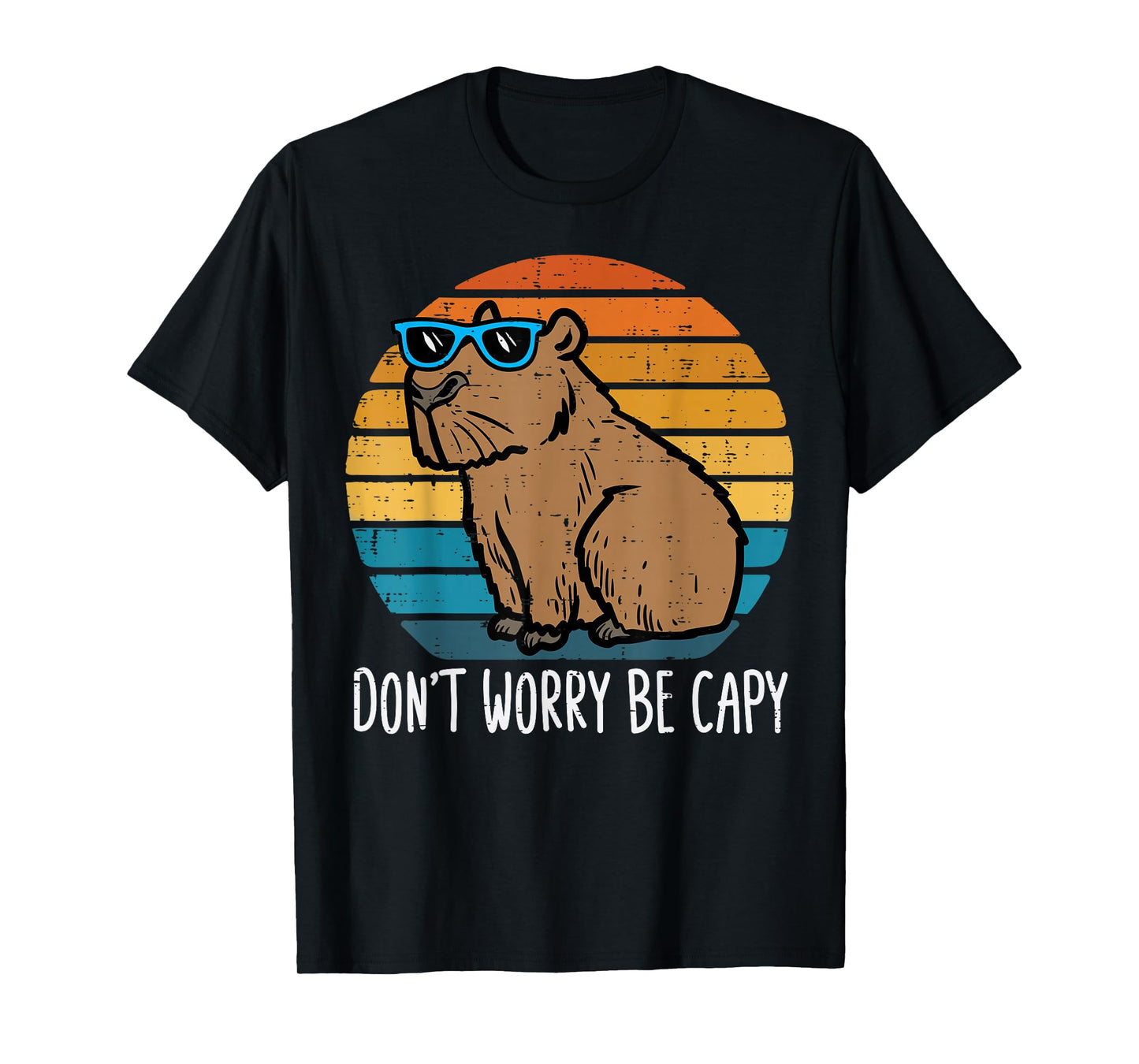 Dont Worry Be Capy Capybara Retro Men Boys Kids Youth Women T-Shirt