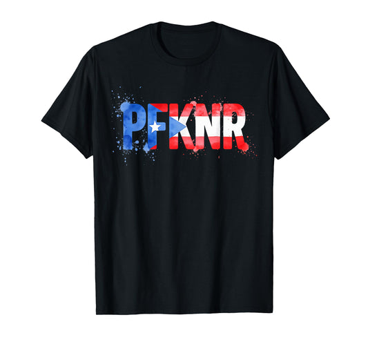 PFKNR Puerto Rico Flag Splatter Boricua Heritage Watercolor T-Shirt