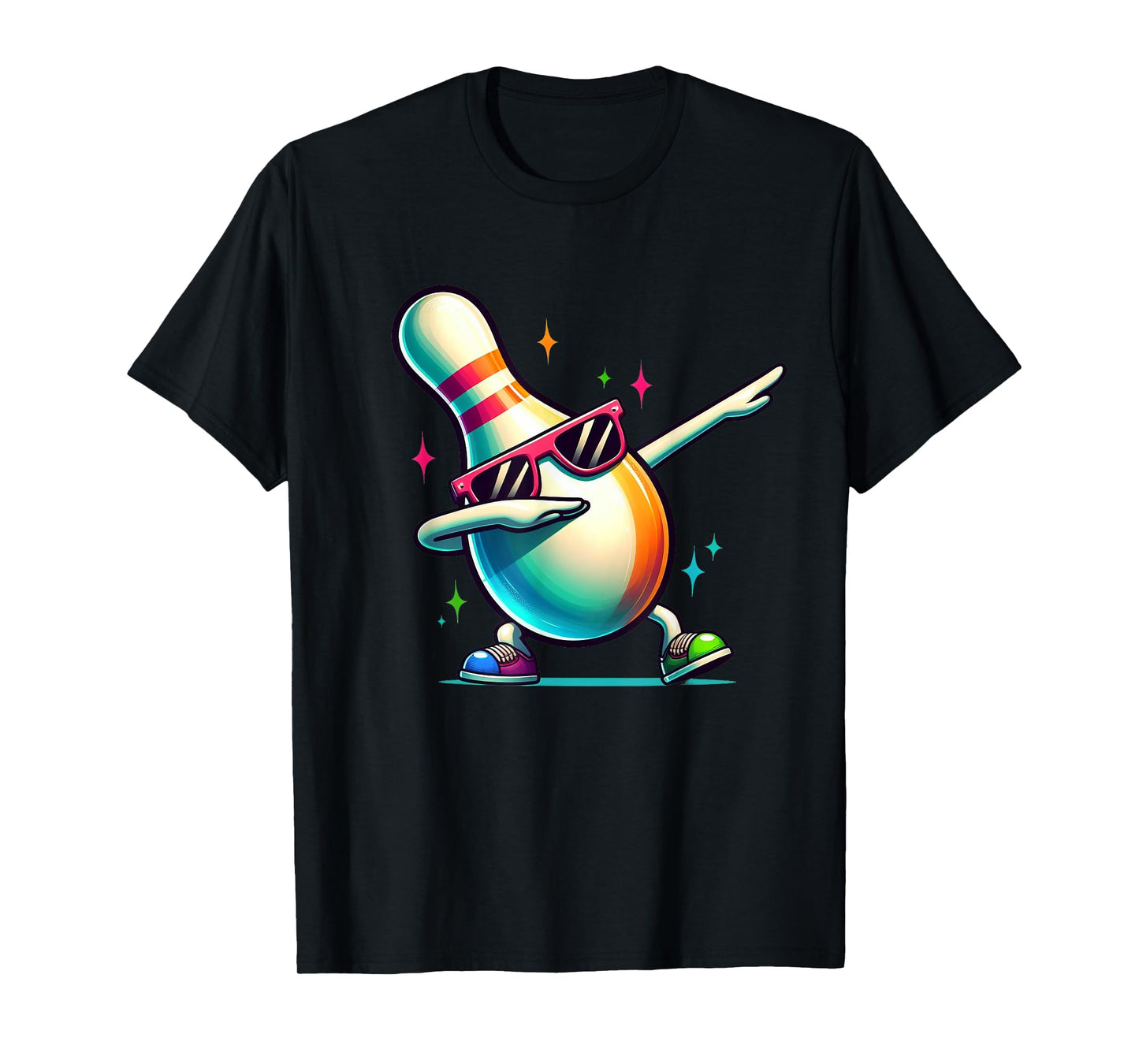 Bowling Pin Dabbing Sunglasses Bowler Player Kids Boys Men T-Shirt