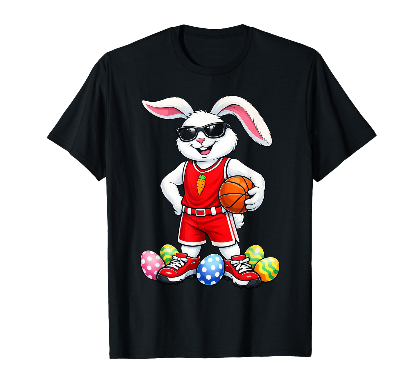 Kids Boys Easter Bunny Play Basketball Easter Kids Boys Men T-Shirt