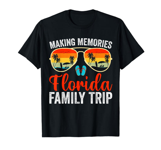 Florida Family Vacation Sunset Palm Trees FL Trip Souvenir T-Shirt