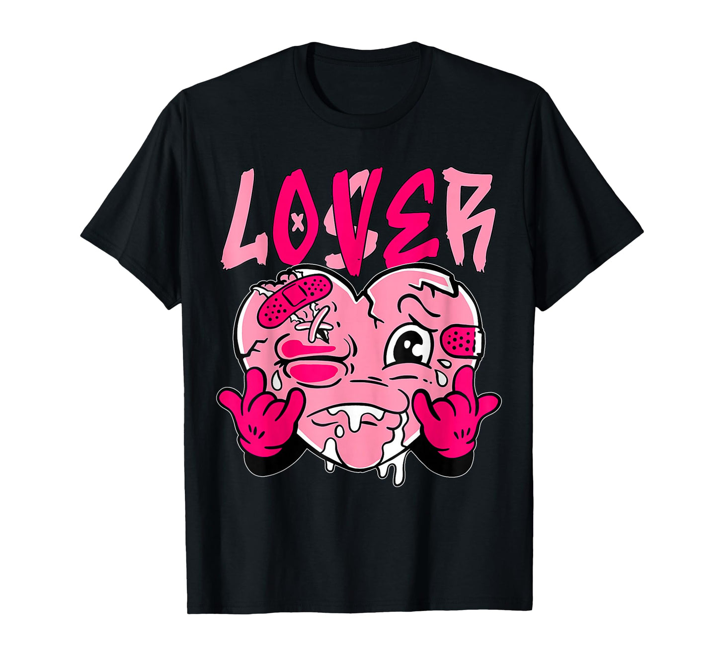 Pink Loser Lover Pink Drip Heart Matching Tee for Men Women T-Shirt