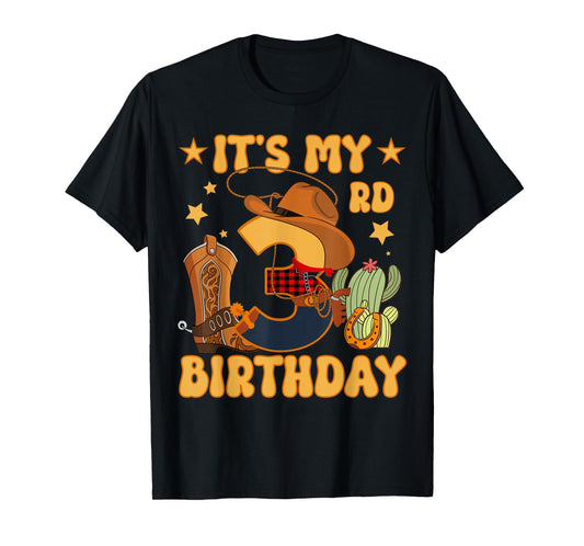 It's My 3rd Birthday Cowboy Rodeo Horse 3 Year Old Bday Boy T-Shirt
