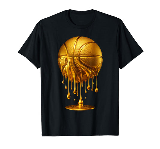 Dripping Gold Basketball Respect The Drip Basketball Hoop T-Shirt