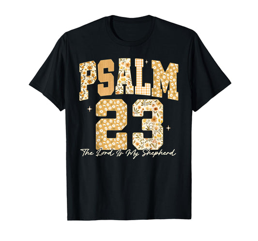 Christian Psalm 23 Retro The Lord is My Shepherd Bible Verse T-Shirt