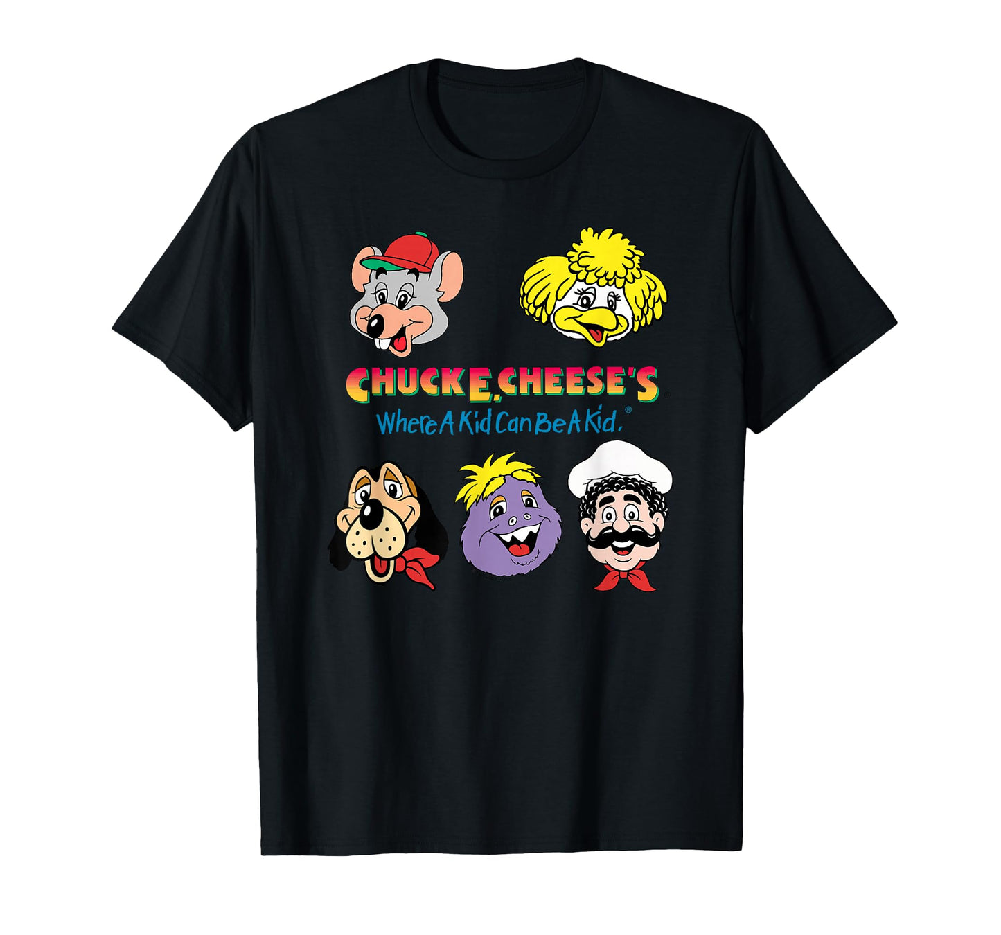 Chuck E. Cheese's Where A Kid Can Be A Kid Friendly Faces T-Shirt