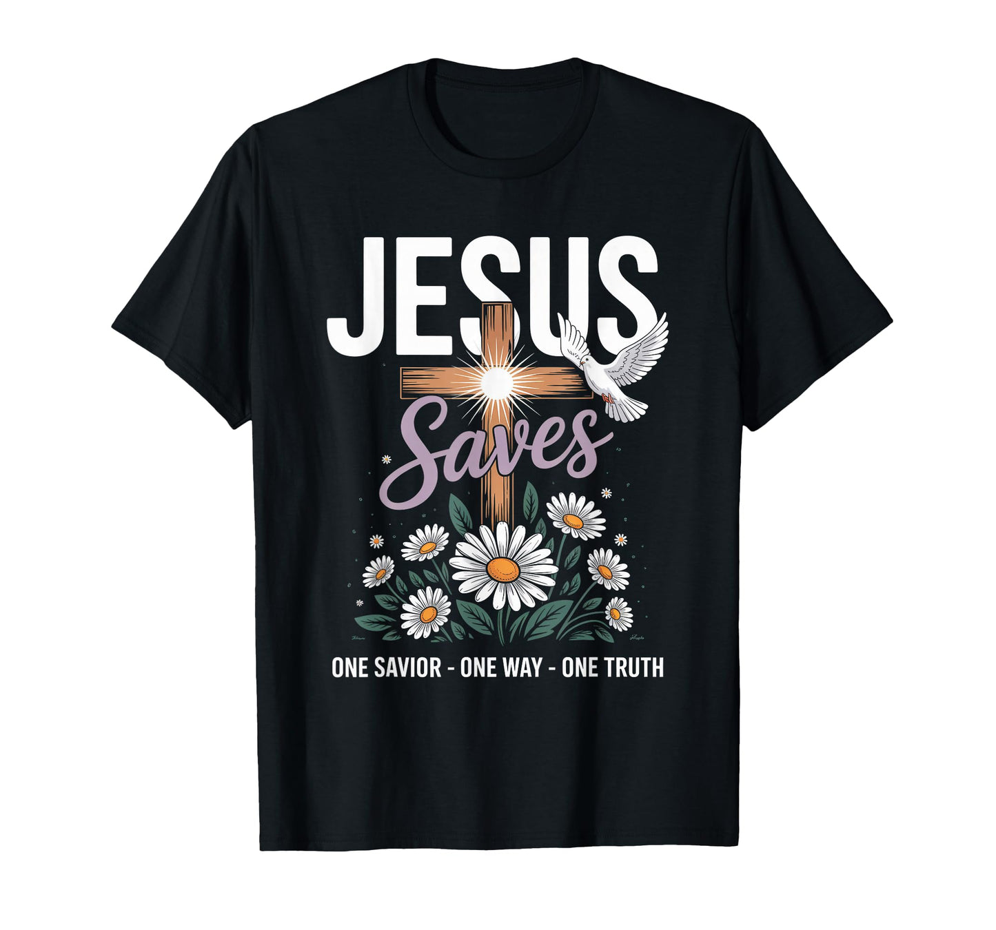 Jesus Savior Cross Dove Christian Streetwear T-Shirt