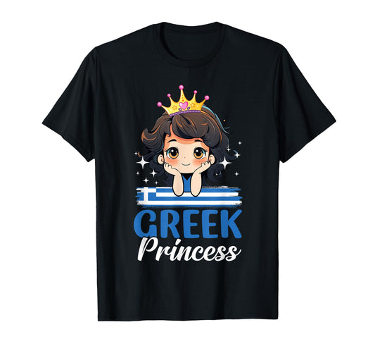 Greek Princess Greece Girl Cute Greek Flag T-Shirt