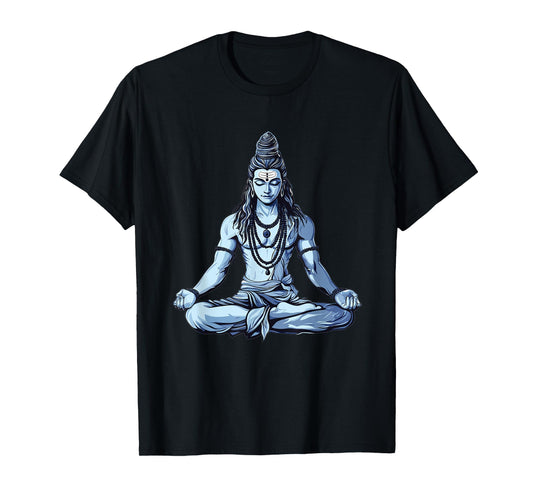 Yoga Inspired Shiva Mahadev Sitting Pose for Hinduism T-Shirt