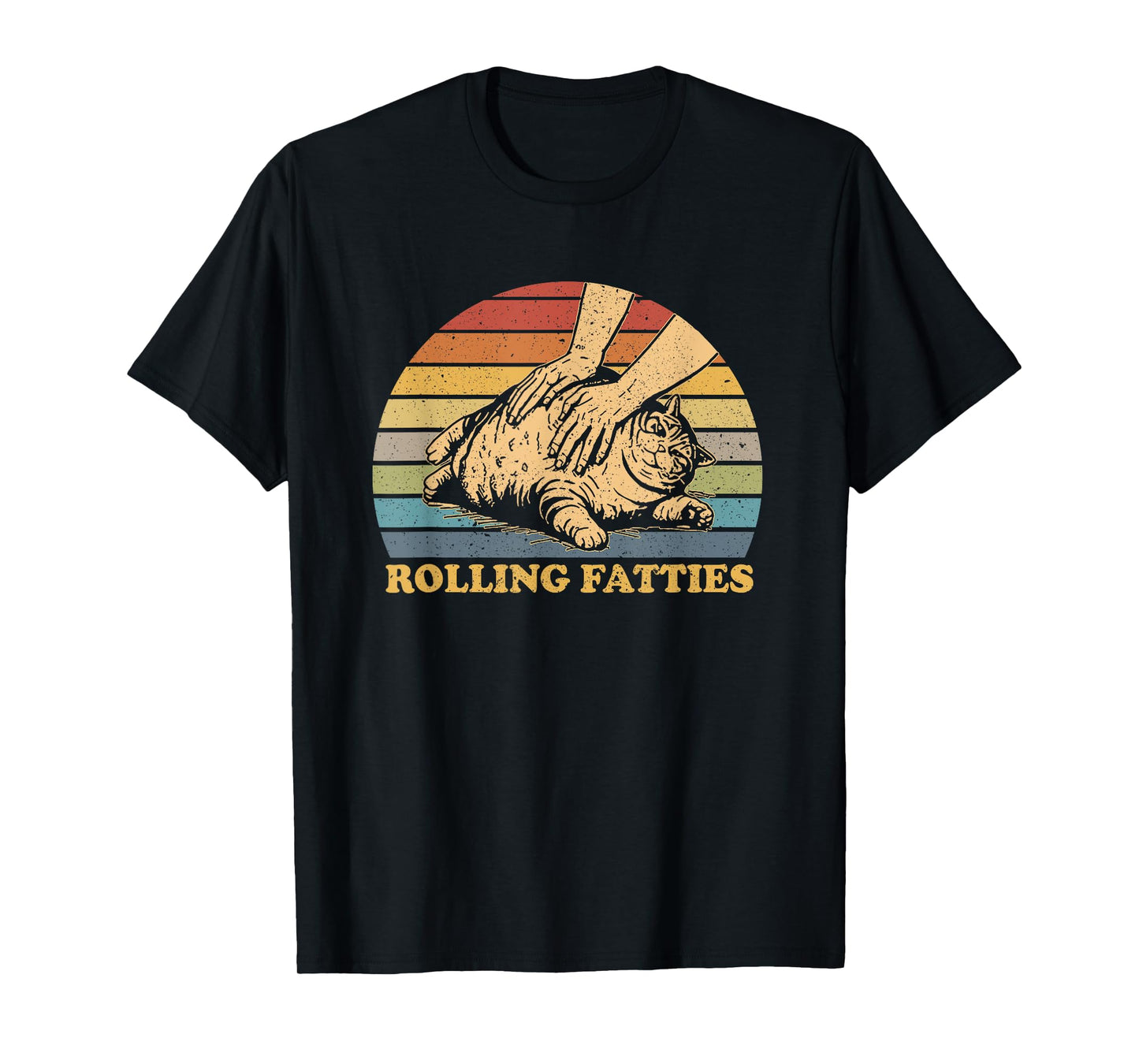 Cat Rolling Fatties Funny Vintage T-Shirt