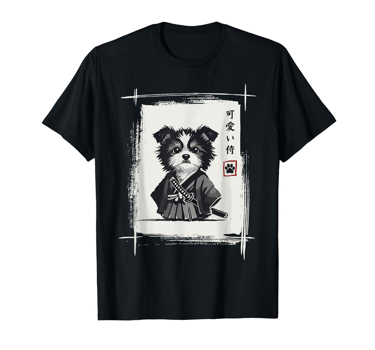 Samurai Dog Shirts for Women Men Vintage Graphic Japanese T-Shirt