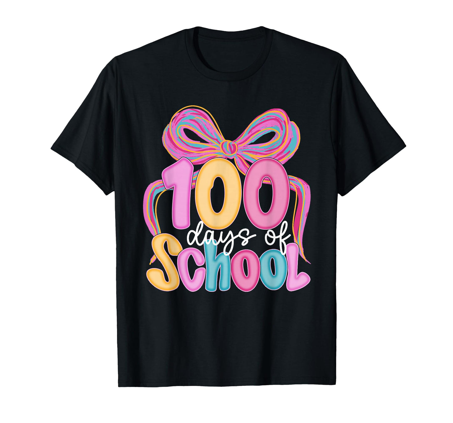 100 Days of School Coquette Bow 100th Day Teacher Student T-Shirt