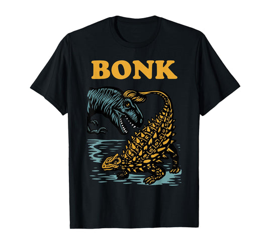 Bonk Dinosaur Funny Prehistoric Humor Design T-Shirt