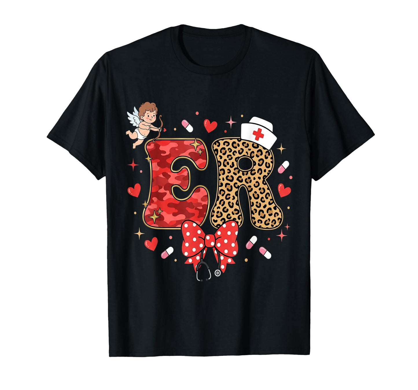 Cute Emergency Department Valentine ER Valentines Nurse T-Shirt
