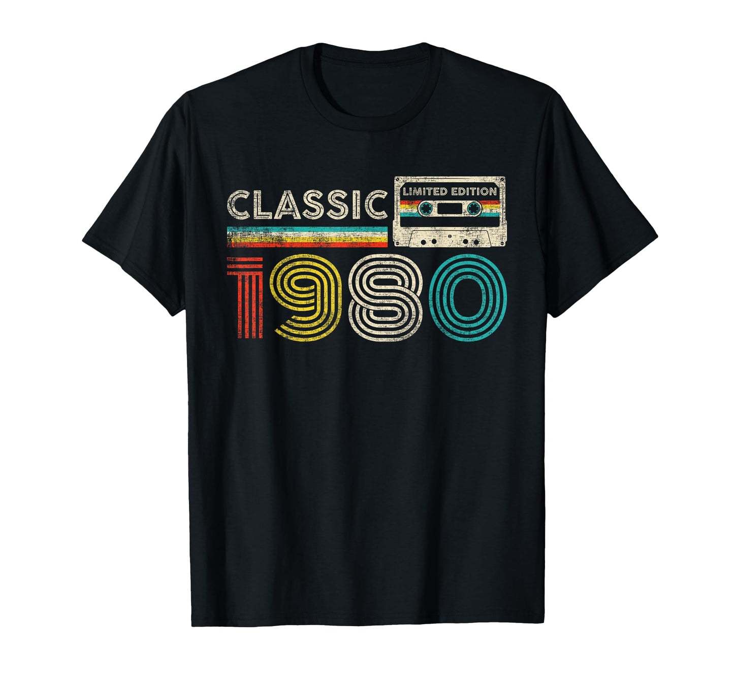 Classic 1980 Retro Birthday Idea 1980 Cassette Tape Vintage T-Shirt