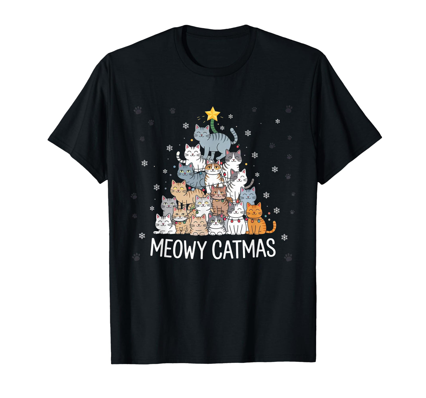 Cute Cat Meowy Catmas Santa Christmas Tree Xmas Holiday T-Shirt