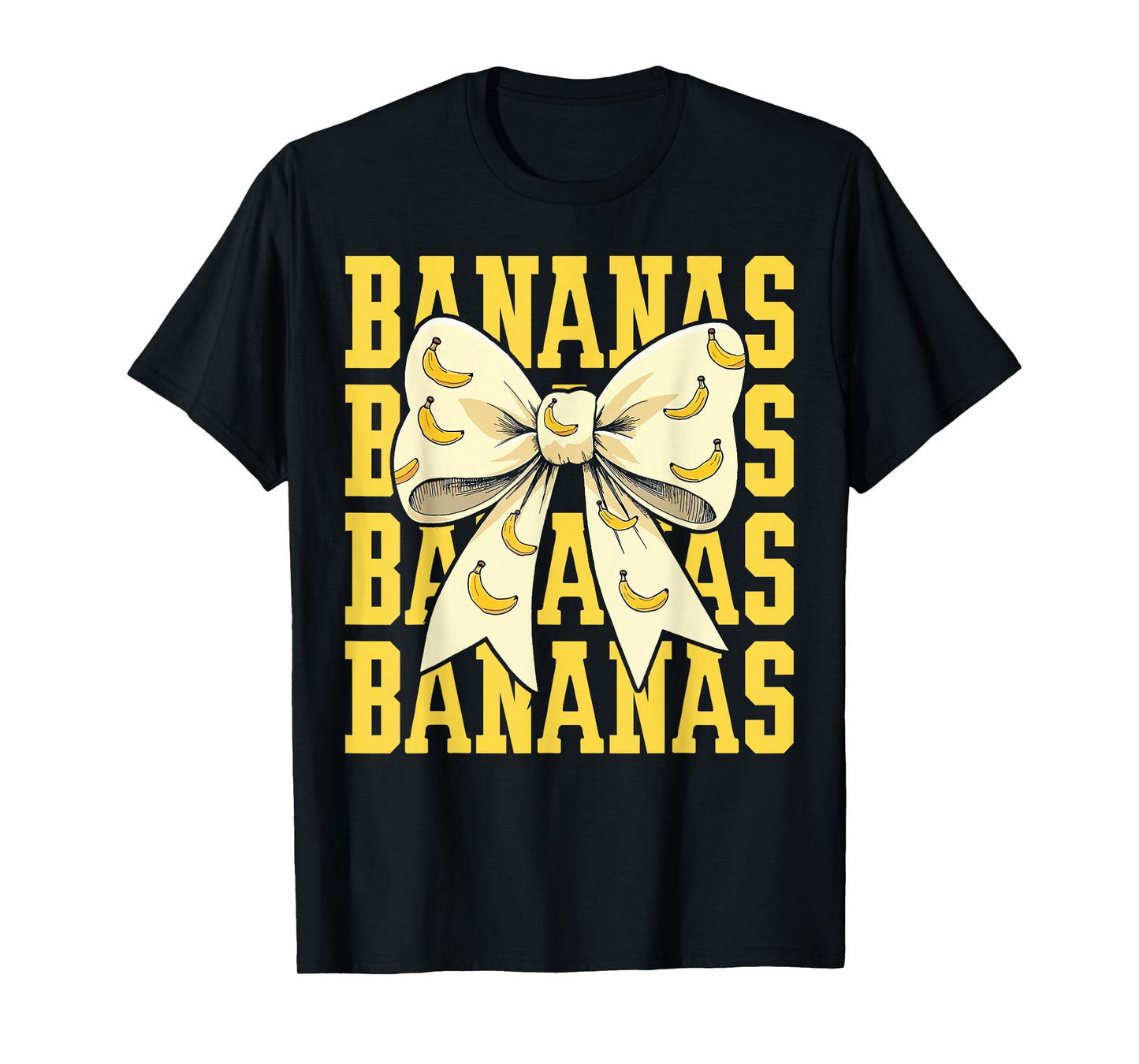Retro Bananas Last Name Coquette Bow Women Girls Kids T-Shirt