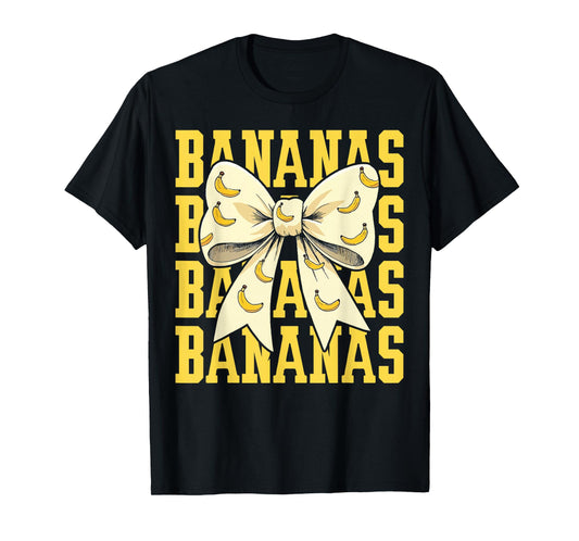 Retro Bananas Last Name Coquette Bow Women Girls Kids T-Shirt