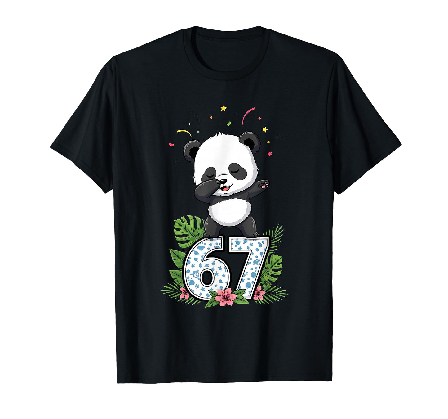 Six Seven Meme Dabbing Baby Panda 67 Funny Gen Z Apha T-Shirt