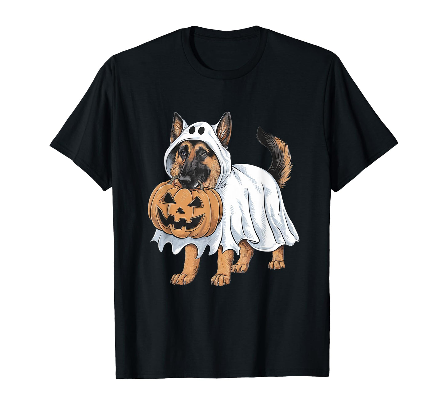 German Shepherd Ghost Dog Halloween T-Shirt
