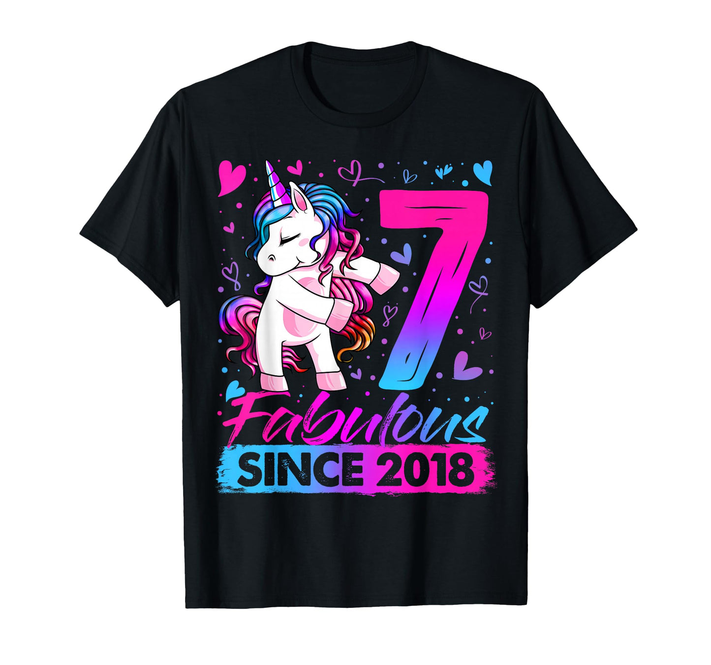 7 Year Old Unicorn Gifts For Girls 7th Birthday Girl Party T-Shirt