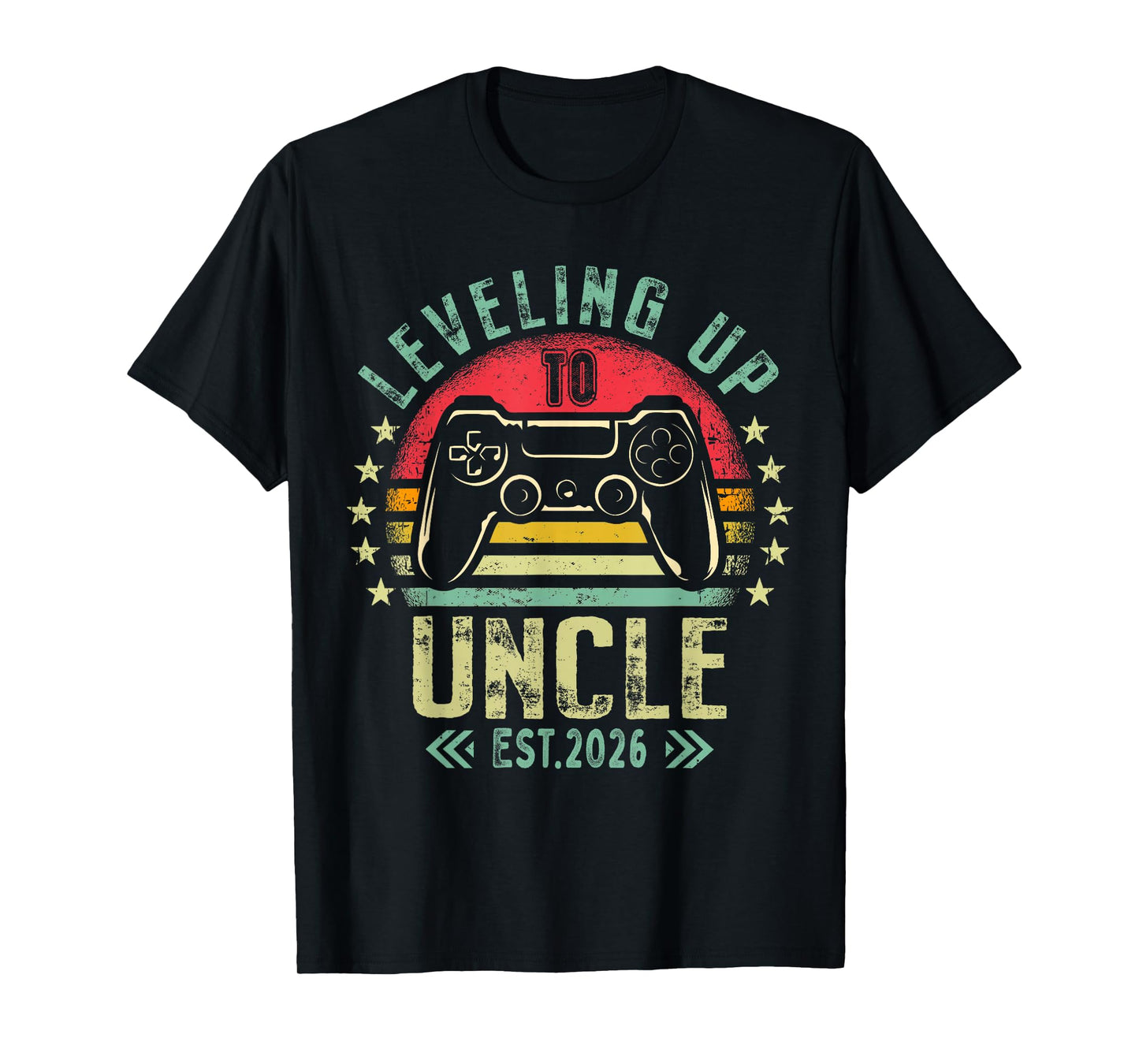 Leveling up to Uncle 2026 Funny Gamer Soon to Be Uncle T-Shirt