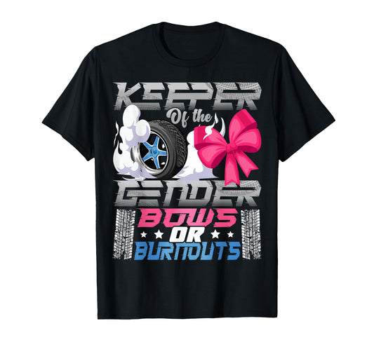 Keeper of the Gender Burnouts or Bows Gender Reveal Party T-Shirt