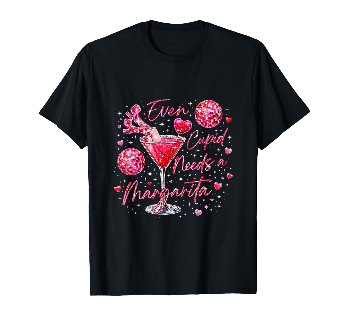 Trendy Valentine Even Cupid Need A Margarita Retro Funny T-Shirt