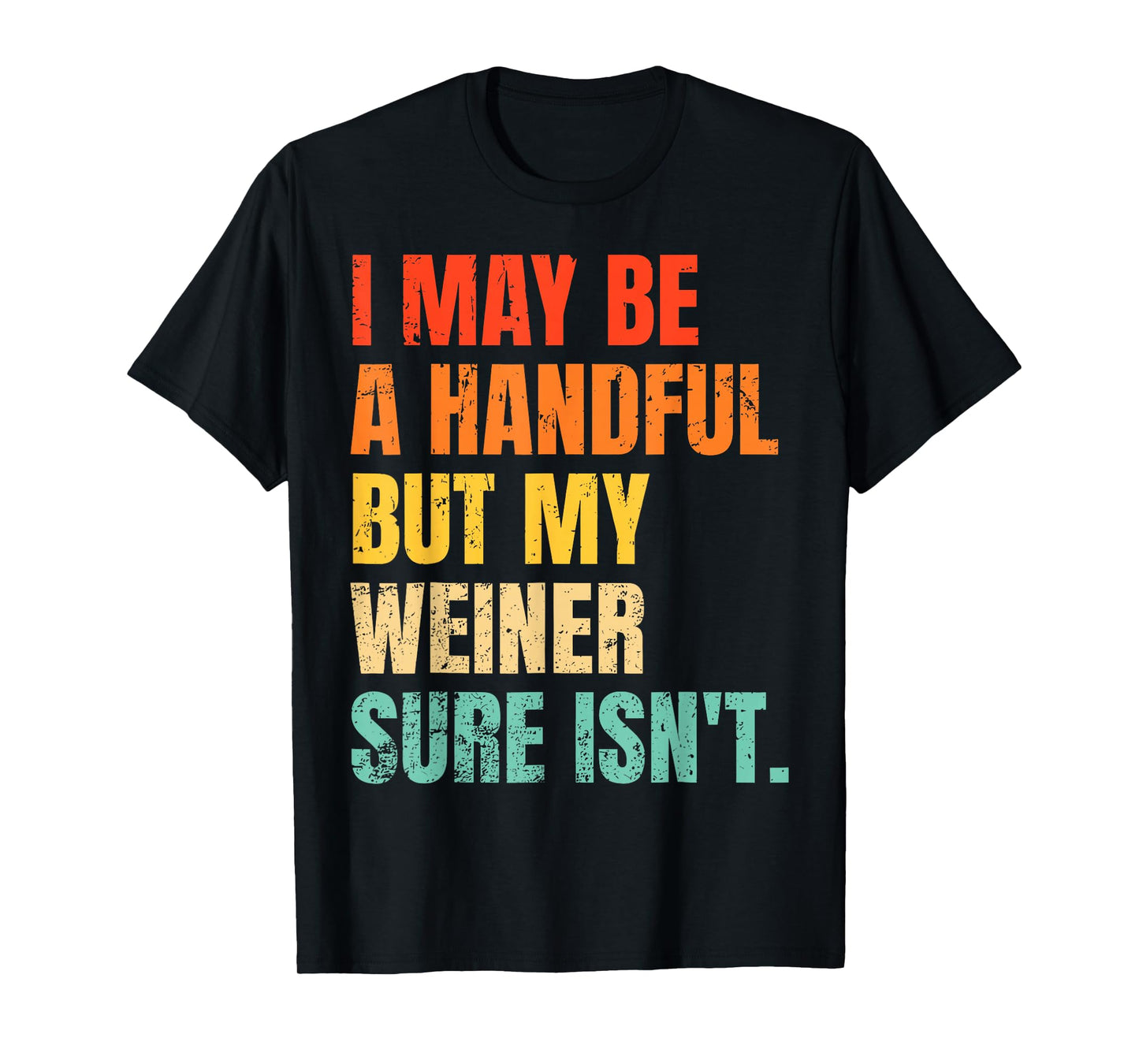 I May Be A Handful But My Weiner Sure Isn't Retro Men T-Shirt