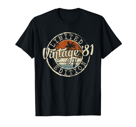 Vintage 1981 44th Birthday Gifts 44 Year Old For Men Women T-Shirt