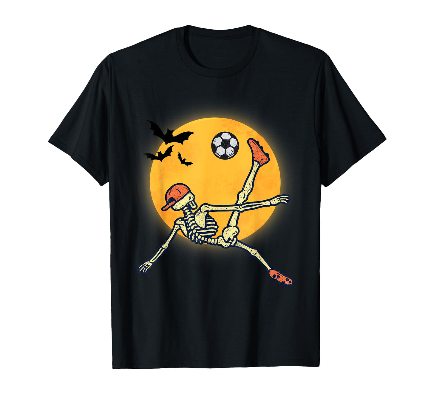 Halloween Soccer Skeleton Vintage Funny Soccer Halloween T-Shirt