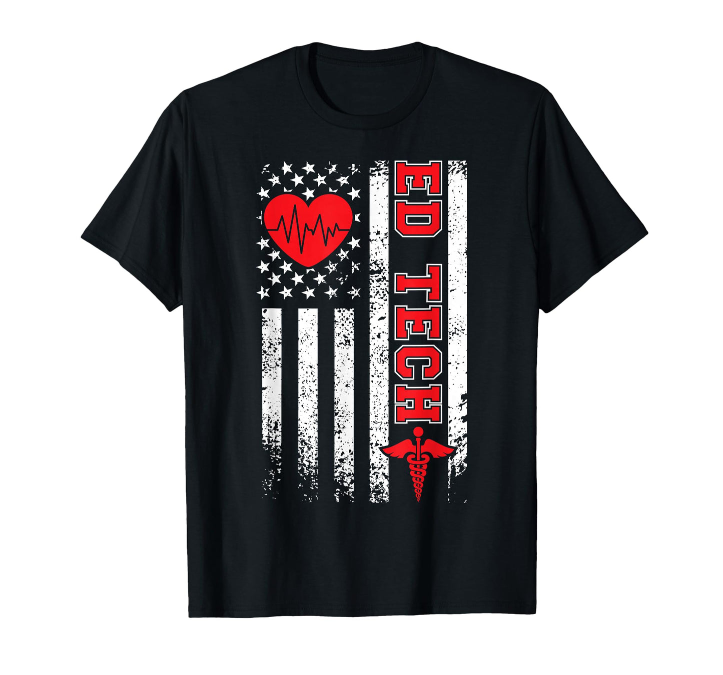 ED Tech US Flag Emergency Department Tech ED Technician T-Shirt