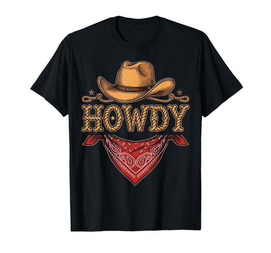 Western Cowboy Birthday Howdy Party Cowboy T-Shirt
