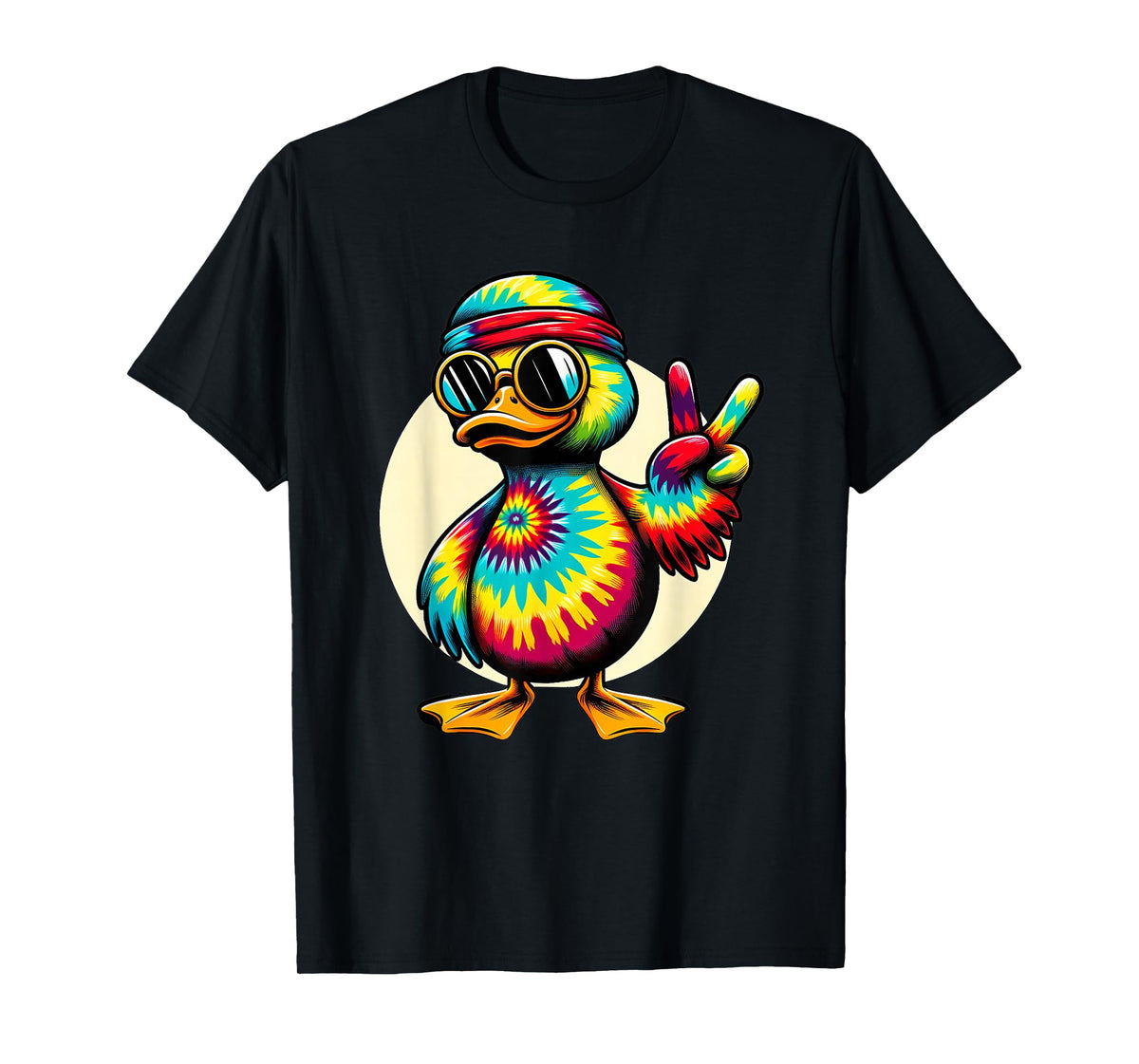 Peace Sign Tie Dye Duck T-Shirt