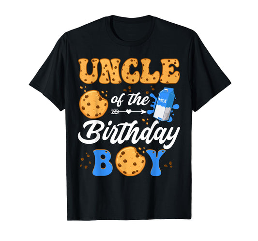 Uncle Of The Birthday Boy Milk And Cookies 1St Birthday T-Shirt