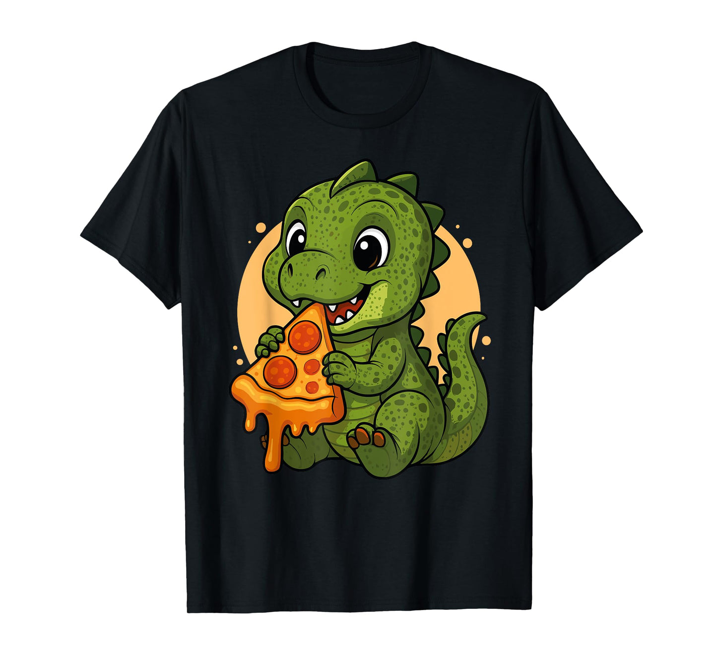 Funny Dinosaur Eating Pizza Graphic Boys Girls Dinosaur T-Shirt