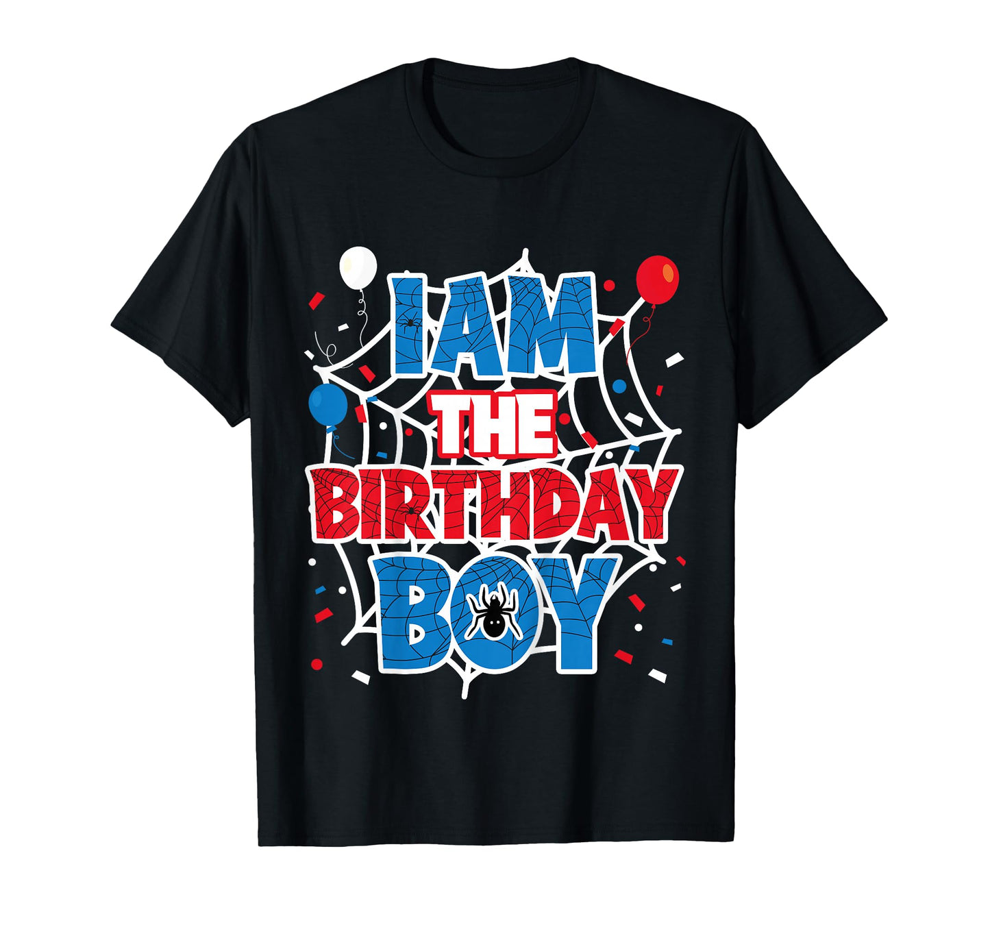 Kids Spider Web I'm The Birthday Boy T-Shirt