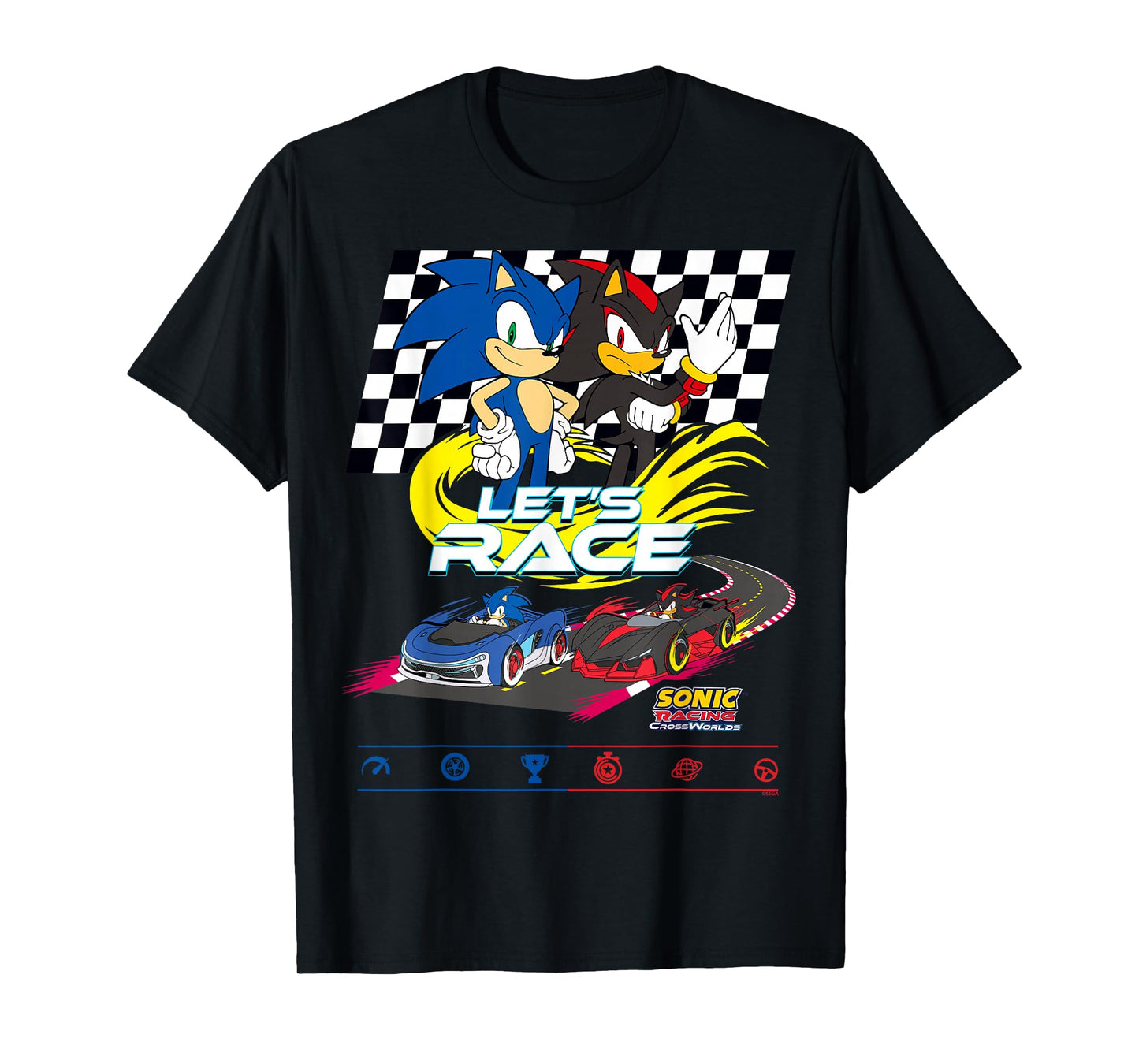 Sonic Racing CrossWorlds - Sonic VS Shadow Let's Race T-Shirt