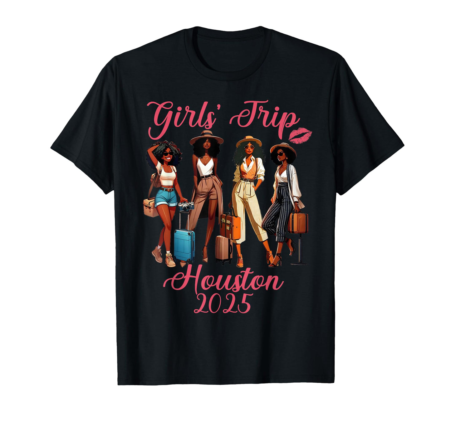 Houston Girls Trip 2025 Black Girls Birthday Squad Vacation T-Shirt