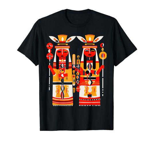 Native American Art Style Hopi Katsina Dolls T-Shirt