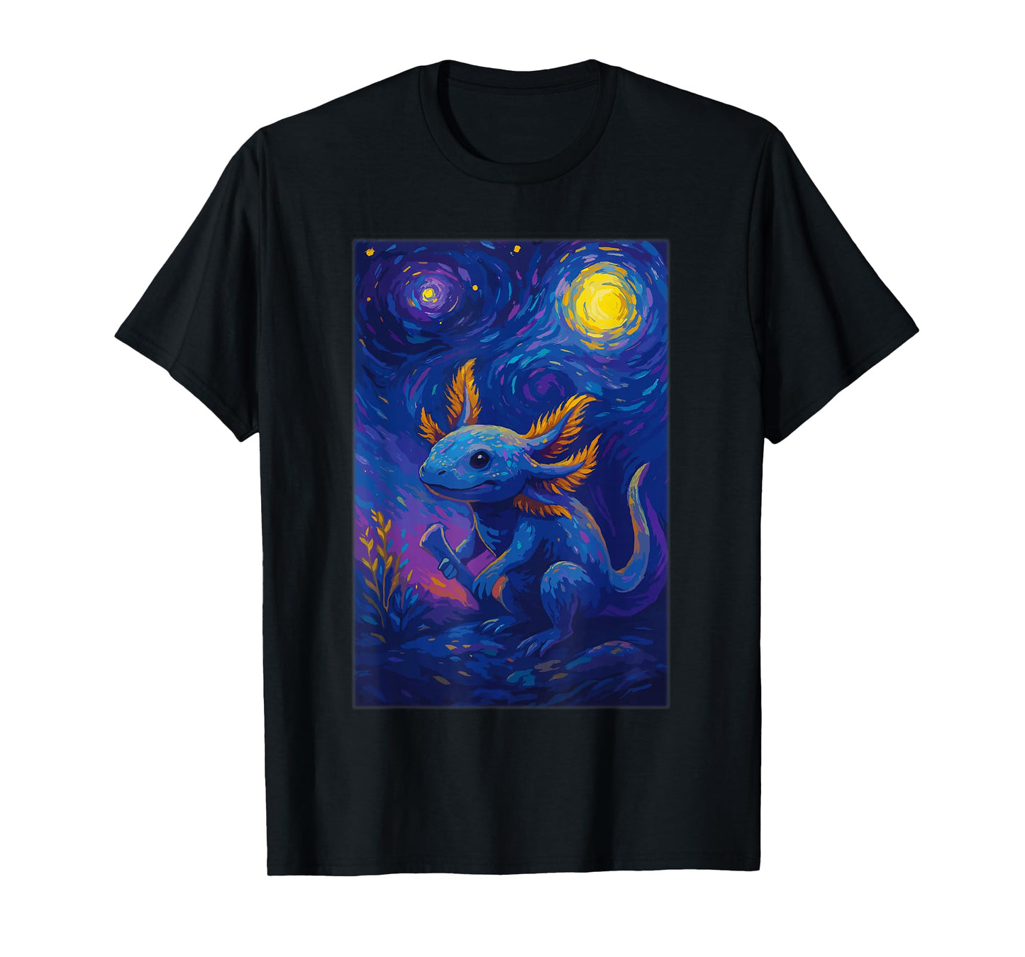 Axolotl Van Gogh for Women Girls, Axolotl Starry Night T-Shirt