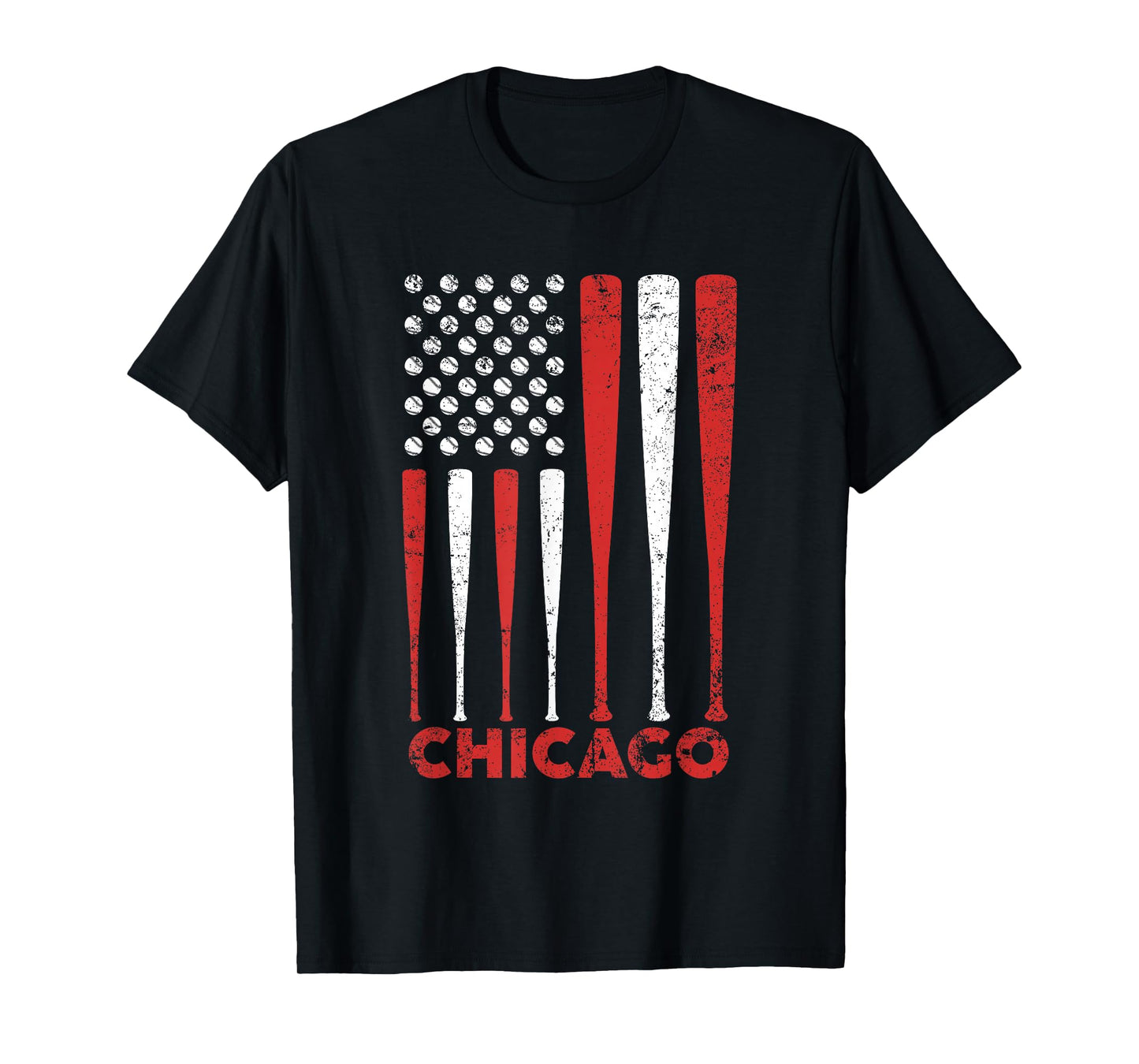Chicago Flag Vintage Baseball Gift for Men Women Kids T-Shirt