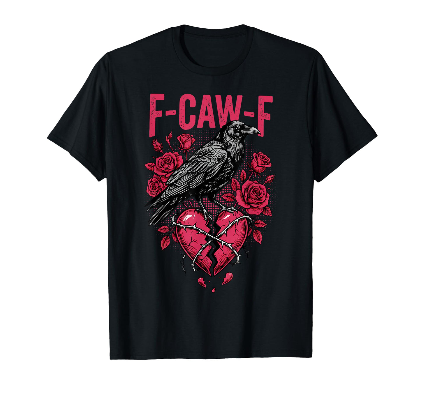 Funny Black Bird F-Caw-F Anti Valentines Day Single Humor T-Shirt