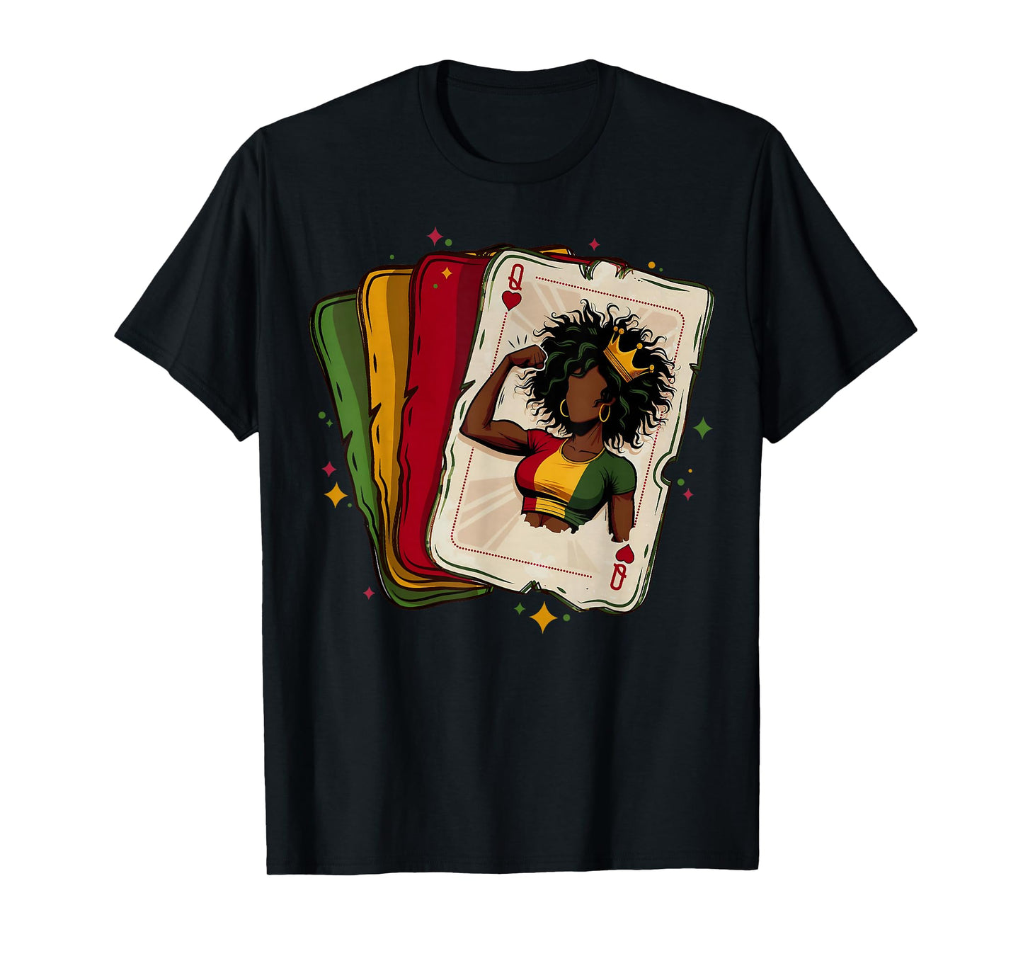 Afro Queen Black Woman African Melanin Black History Month T-Shirt