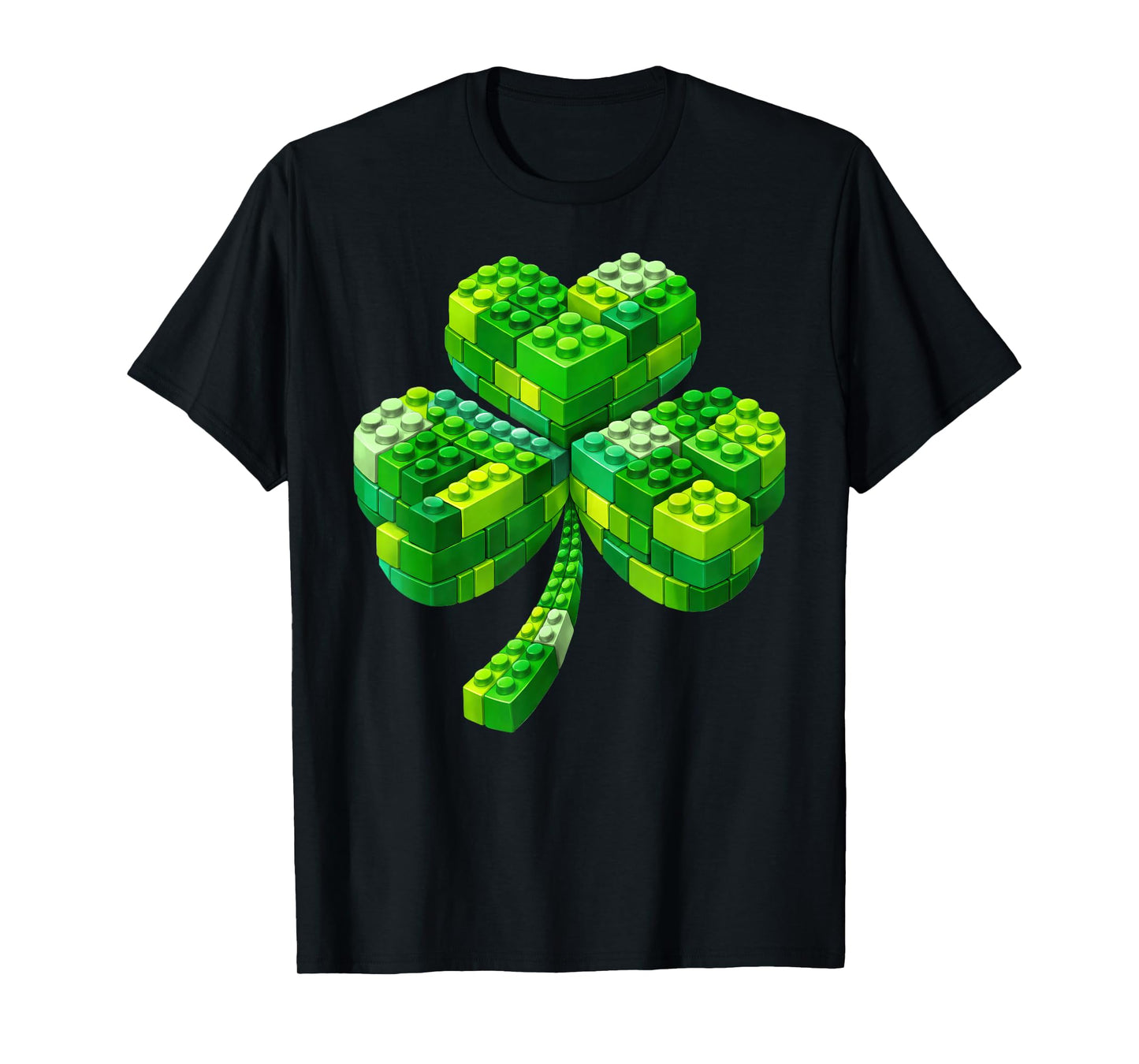 Block Brick Building Shamrock St Patricks Day Shirts Kids T-Shirt