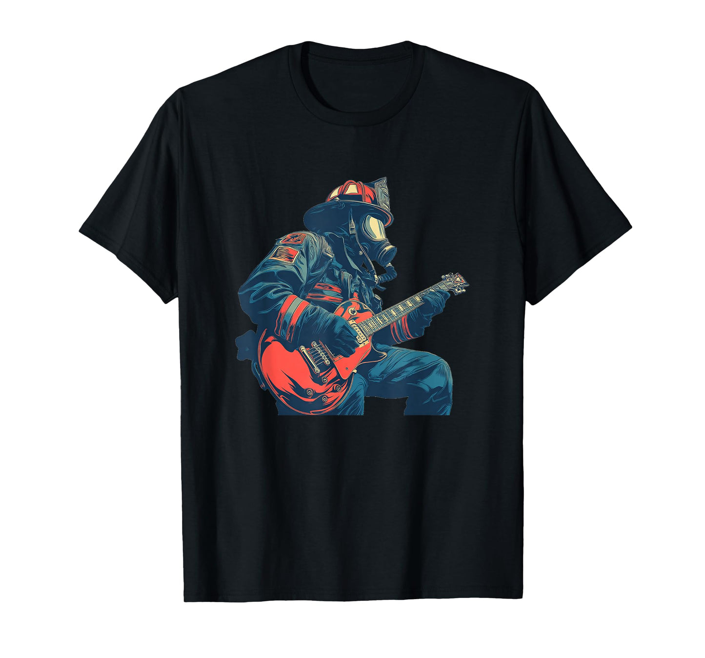 Amazing Firefighter with Electric Guitar Costume T-Shirt