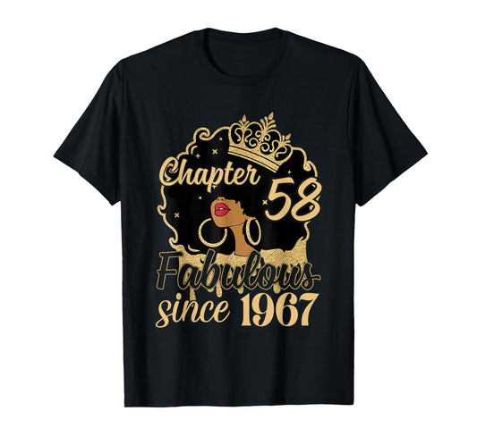 Chapter 58 Fabulous Since 1967 58th Birthday for Girls Women T-Shirt